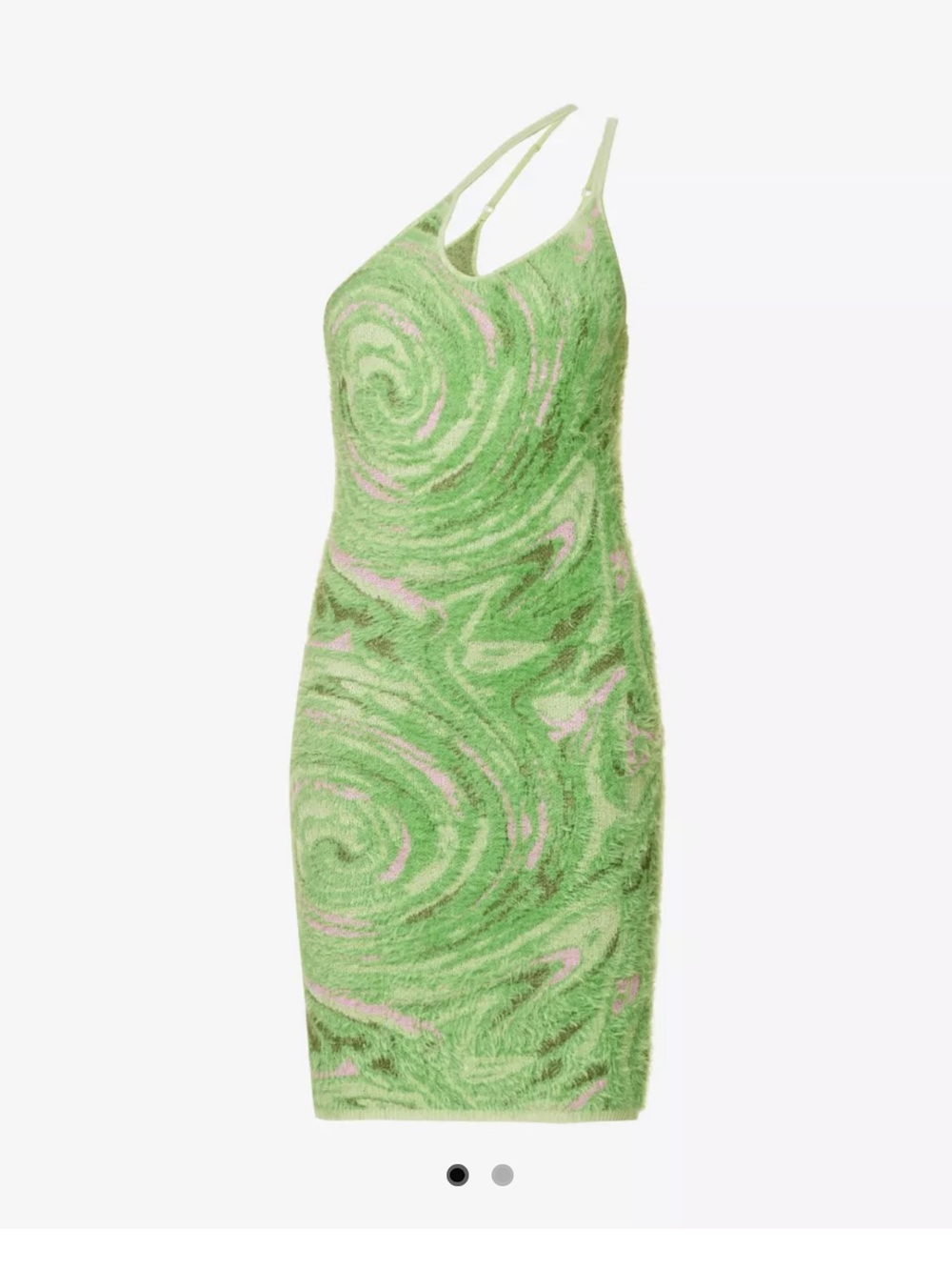 House of Sunny Green swirl one shoulder bodycon mini dress